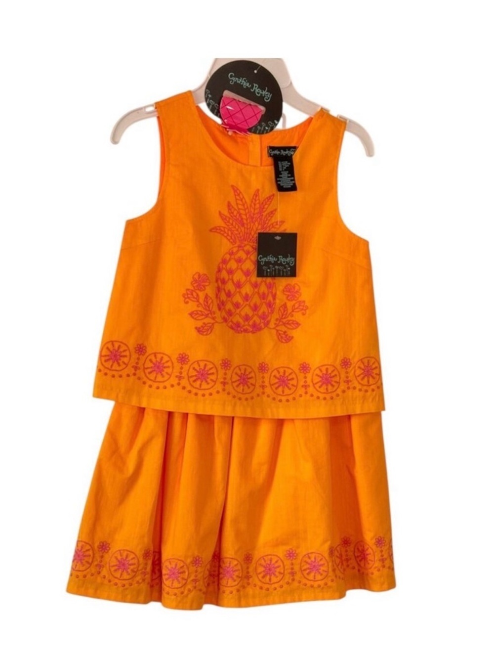 Cynthia Rowley Girls Skirt Set NEW WITH TAGS Embroidered with Hair Claw 7 - 8